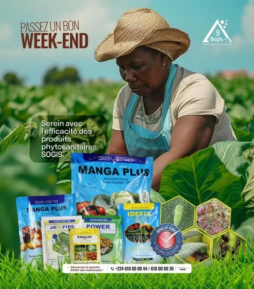 Agricultrice dans son champ avec les produits SOGIS